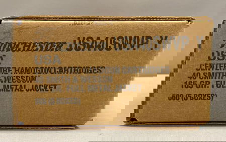 Sealed Boxes 500 rounds of Winchester SW 40 Cal 165 Gr Ammunition