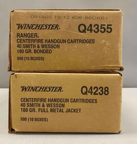 Sealed Boxes 1000 rounds of Winchester SW 40 Cal 180 Gr Ammunition
