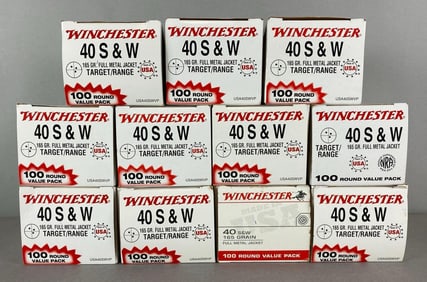 1,100 Rounds of Winchester 40 Cal SW 165 Gr Ammunition