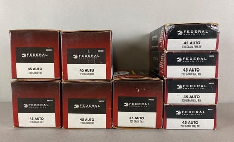 700 Rounds of Federal Ammunition 45 Auto 230 Gr Ammunition