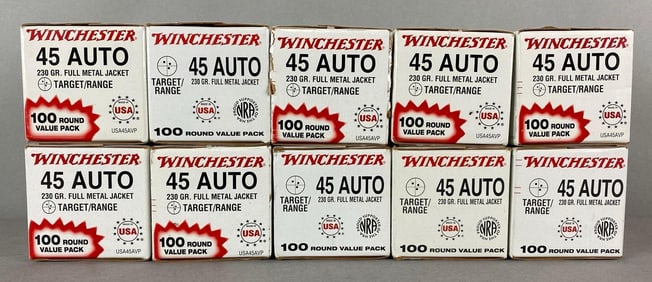 1000 Rounds of Winchester 45 Auto 230 Gr Ammunition