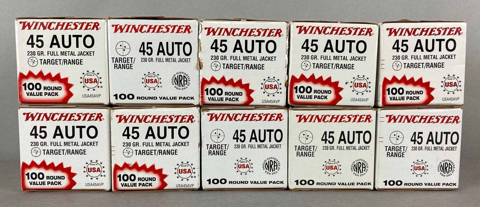 1000 Rounds of Winchester 45 Auto 230 Gr Ammunition: 1000 Rounds of Winchester 45 Auto 230 Gr Ammunition