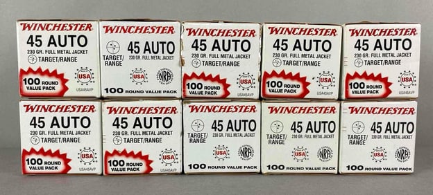1000 Rounds of Winchester 45 Auto 230 Gr Ammunition