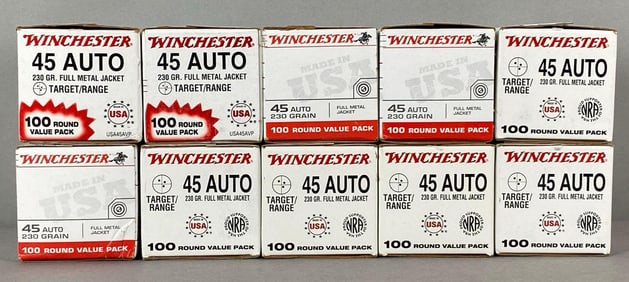 Box of 1000 Rounds of Winchester 45 Auto 230 Grain Ammunition