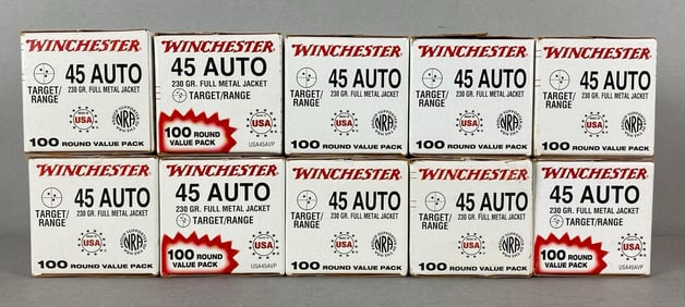 Box of 1000 Rounds of Winchester 45 Auto 230 Gr Ammunition