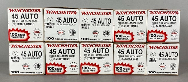Box of 1000 Rounds of Winchester 45 Auto 230 Gr Ammunition