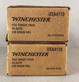 Box of 1000 Rounds of Winchester USA Target Pack 45 Auto 230 Gr Ammunition