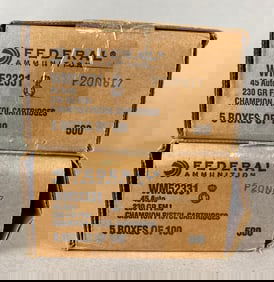 Sealed Boxes of 1000 Rounds of Federal Ammunition 45 Auto 230 Gr Ammunition