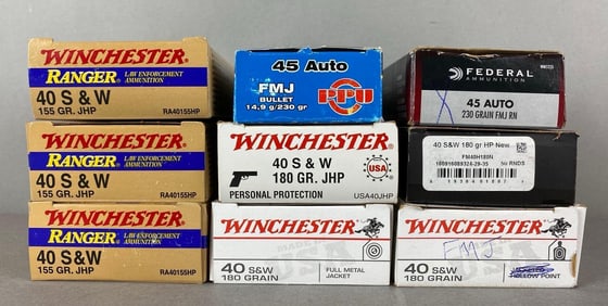9 Partial Boxes of Assorted Ammunition