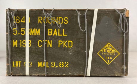 1640 Rounds of 5.56 mm Ammunition in Wood Crate