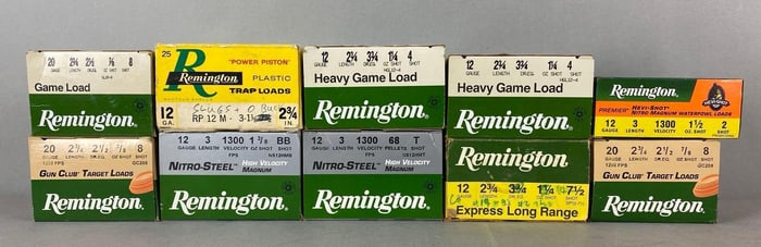10 Boxes of Assorted Remington 12 Gauge Shotgun Ammunition