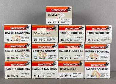 13 Boxes of 25 Assorted Winchester 20 Gauge Shotgun Ammunition