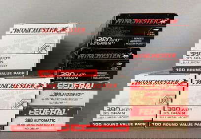 7 Boxes of 380 Auto 95 Gr Ammunition