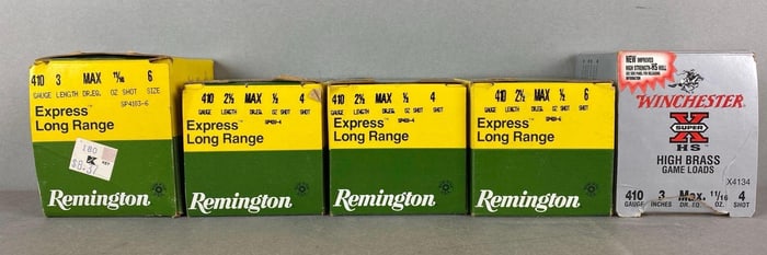 5 Boxes of Assorted 410 Gauge Shotgun Ammunition