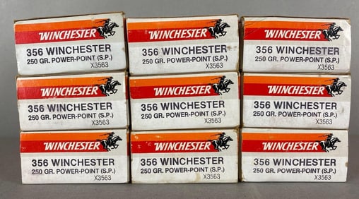 9 Boxes of 20 Rounds of Winchester 356 250 Gr Ammunition