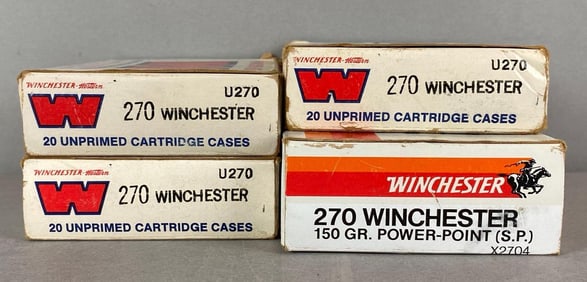 4 Boxes of 20 Rounds of Winchester 270 Win 150 Gr Ammunition