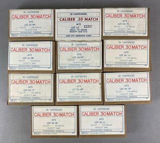 11 Boxes of Match .30 Cal M72 173 Gr Ammunition