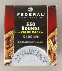 Partial Box of Federal Ammunition .22 Rifle 36 Gr Ammunition