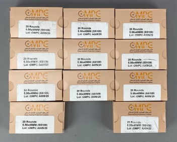 Group of 220 MPC 5.56x45 Cal Cartridges with Ammo Box