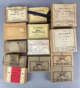 Group of Full / Partially Full .30 Cal Match Catridges Boxes