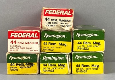 Group of Full / Partially Full .44 Remington Magnum Cartridge Boxes