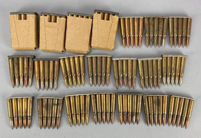 Group of 125 7.65 Cal Argentine Cartridges in Clips