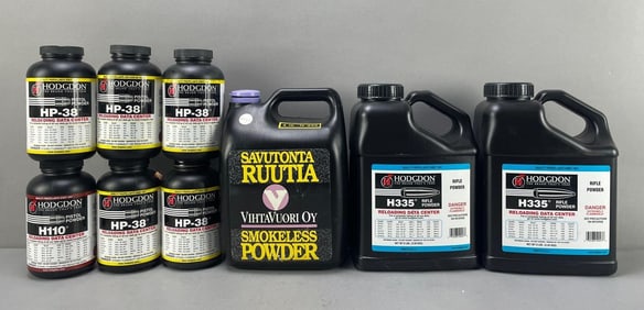 Group of Hodgdon Rifle and Pistol Reloading Powder