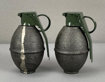 Group of 2 Inert Replica M26 Lemon Fragmentation Hand Grenade