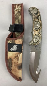 2007 NWTF Full Tang Fixed Blade Gut Knife with Sheath
