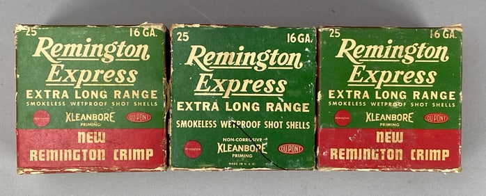 Group of 3 Boxes of Remington Express 16 GA Shotgun Shot Shells