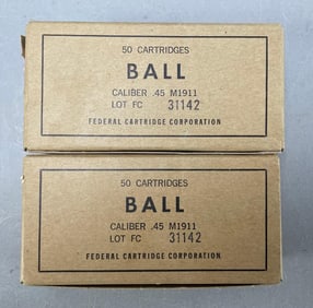 Group of 2 Federal .45 Cal. M1911 Ball 50 Cartridge Boxes
