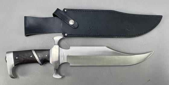 Limited Edition Hibben Knives Signed Bowie Knife with Sheath
