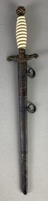 WW1 German Marine/Navy Engraved Officers Dagger with Scabbard