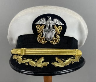 Vietnam Era U.S. Navy Officer White Visor Hat