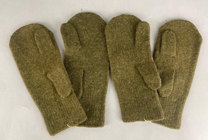 2 Pairs WW2 Wool Mitten Inserts
