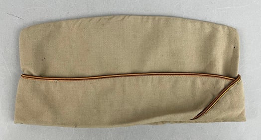 WW2 Tan Tank Destroyer Piped Overseas Cap