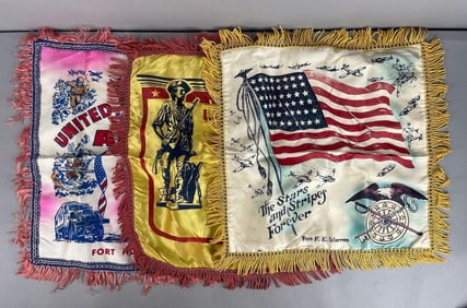 Group of 3 WW2 Patriotic Pillow Cases