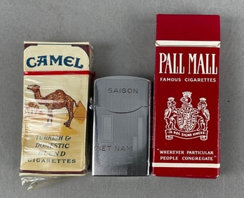 Vietnam War C-Rations Cigarette Packs and Lighter