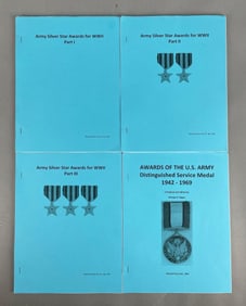 Group of WW2 Army Silver Star Awards Booklets