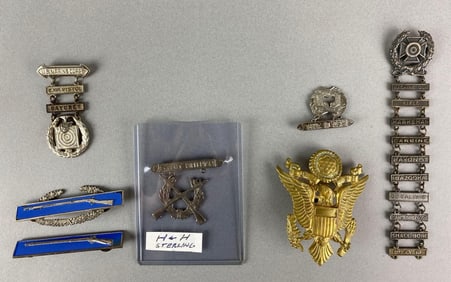 Group of 6 US Military Pins and More