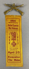 1923 Decatur, Illinois Spanish American Reunion Ribbon and Infantry Hat Badge