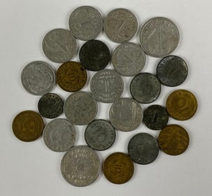 Group of 23 1940’s Nazi and Vichy French Coins
