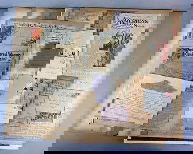 Large Group of WW1 Ephemera: From 88th Division Soldier from Wheatland, Iowa. Includes bill, drawn George Washington, news clippings and more. Largest item measures 26 x 20 inches.