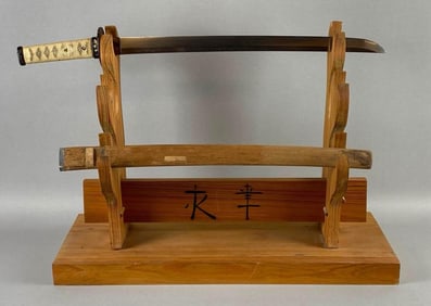 Antique Japanese Wakizashi with Wood Sheath