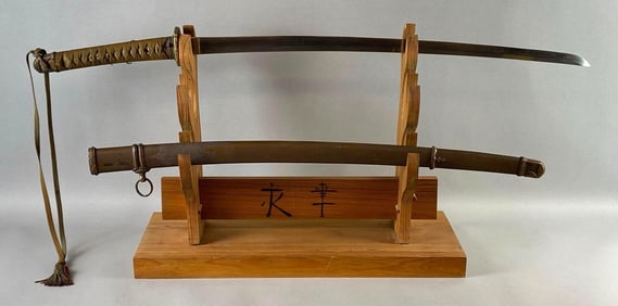 Antique Signed Japanese Katana with Metal Scabbard