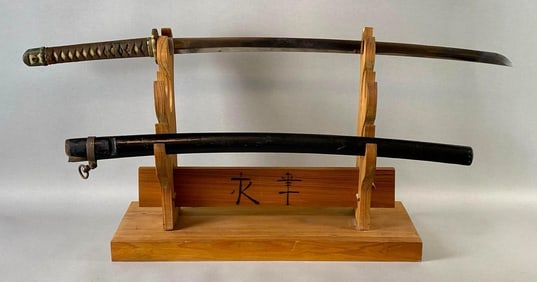 Antique Japanese Katana with Wood Sheath
