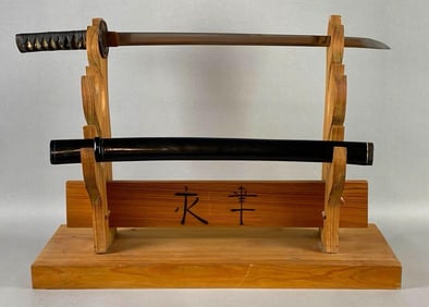 Antique Japanese Wakizashi with Wood Sheath