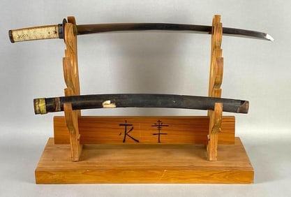 Antique Japanese Wakizashi with Wood Sheath