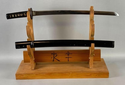 Antique Japanese Katana with Lacquered Wood Sheath