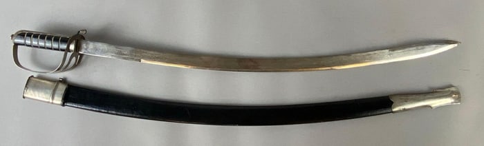 19th/20th Century Etched Dress Saber with Leather Sheath